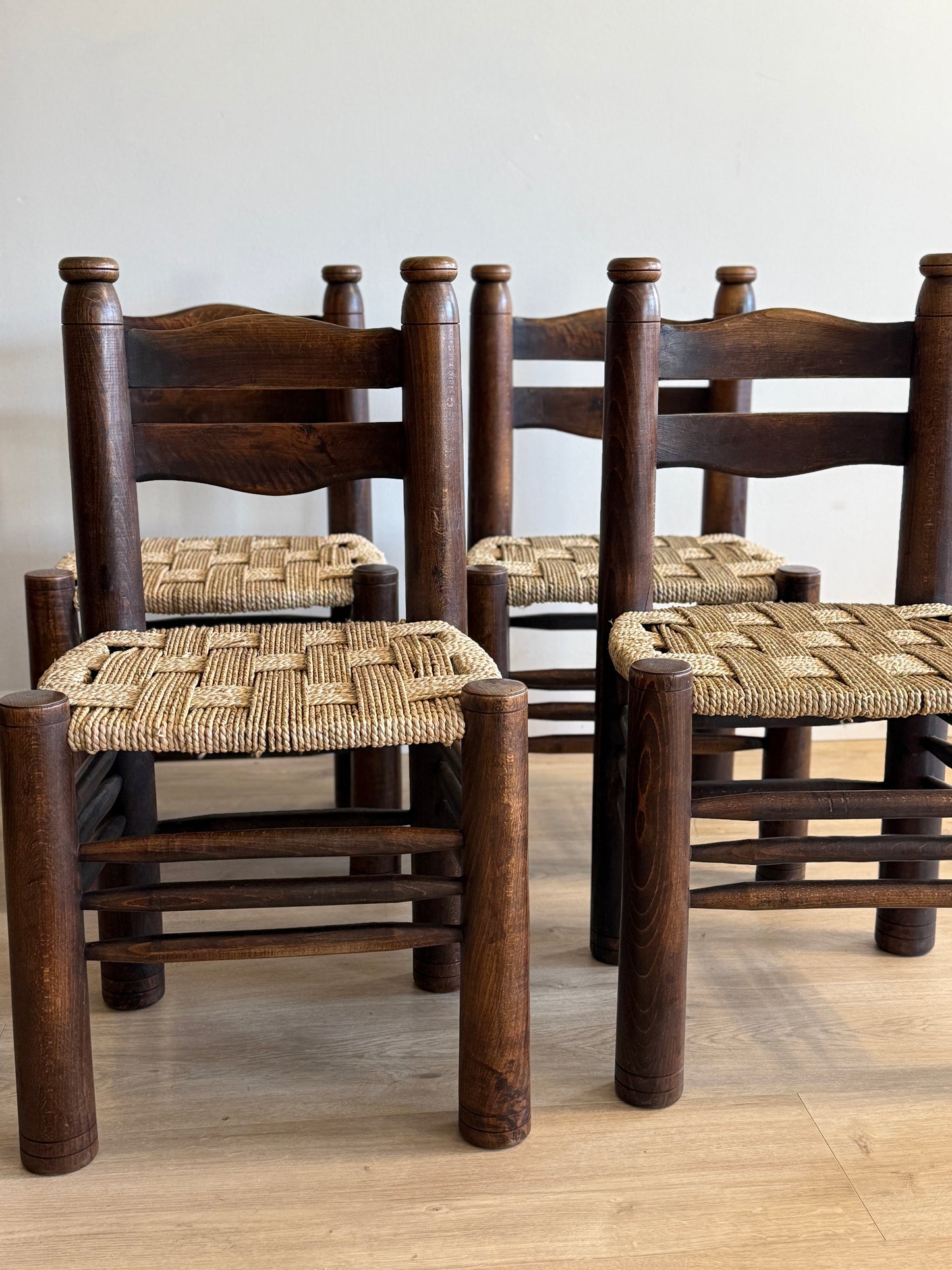 Rare Set of Four Charles Dudouyt Chairs