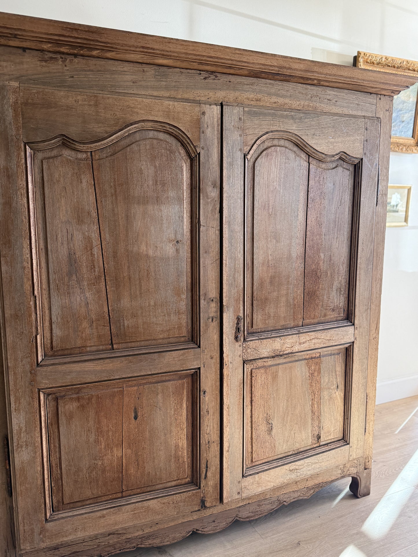 19th Century Bleached French Walnut Armoire