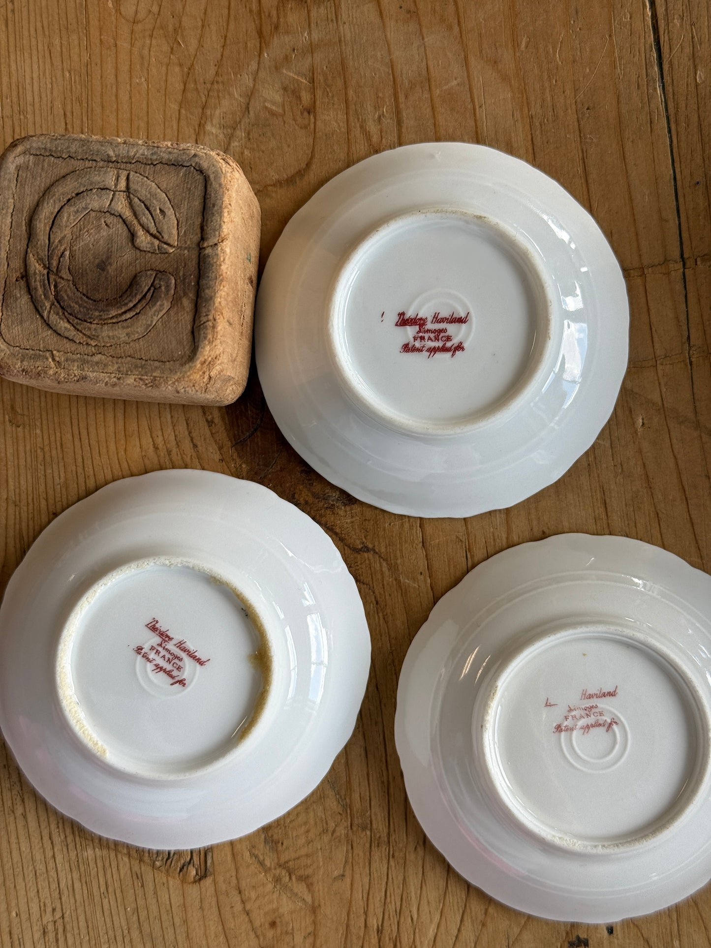 Set of Three Antique European Butter Pats (various options)