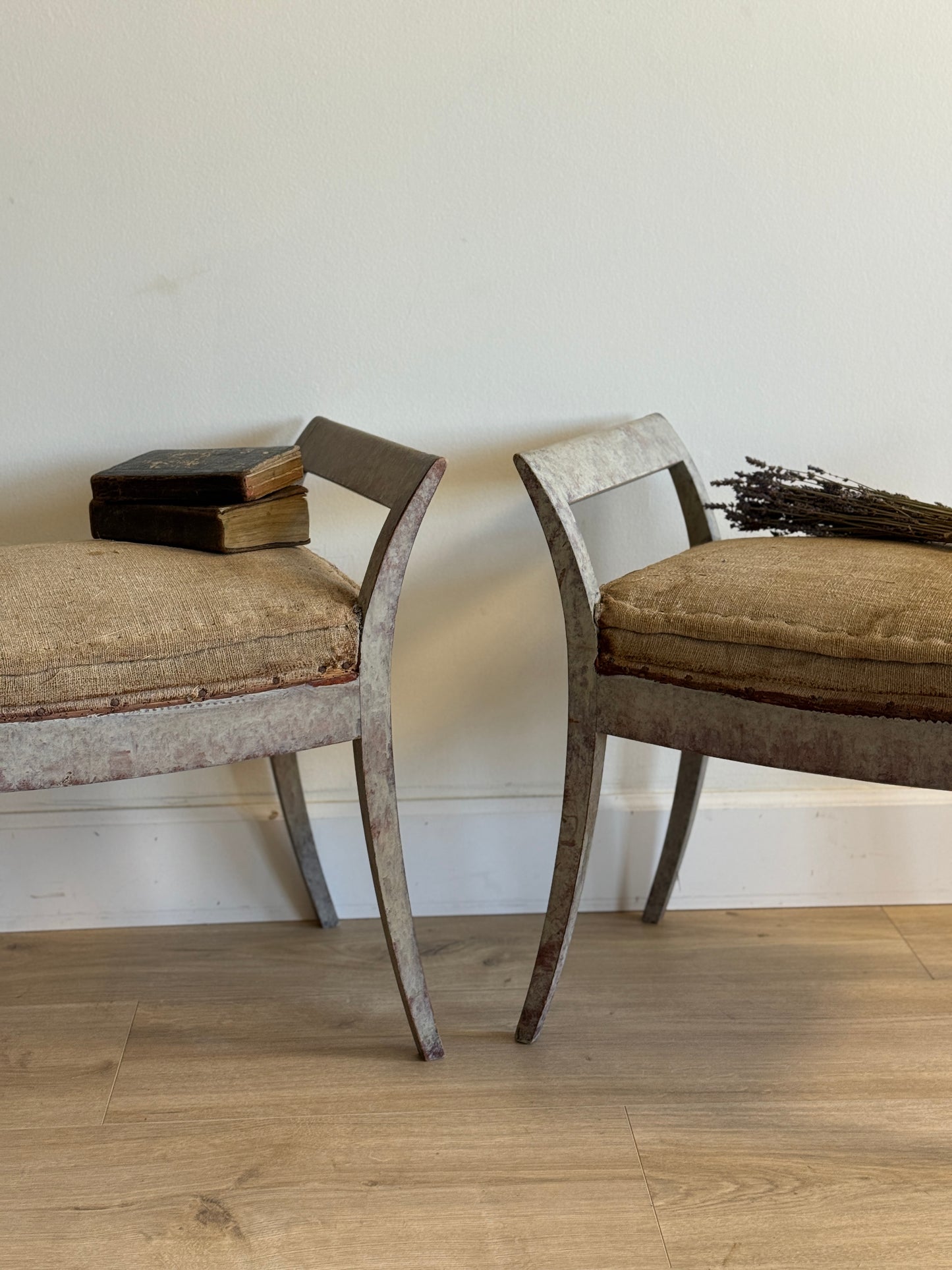 Pair of Swedish Stools/Benches (Tabourets), c.1850