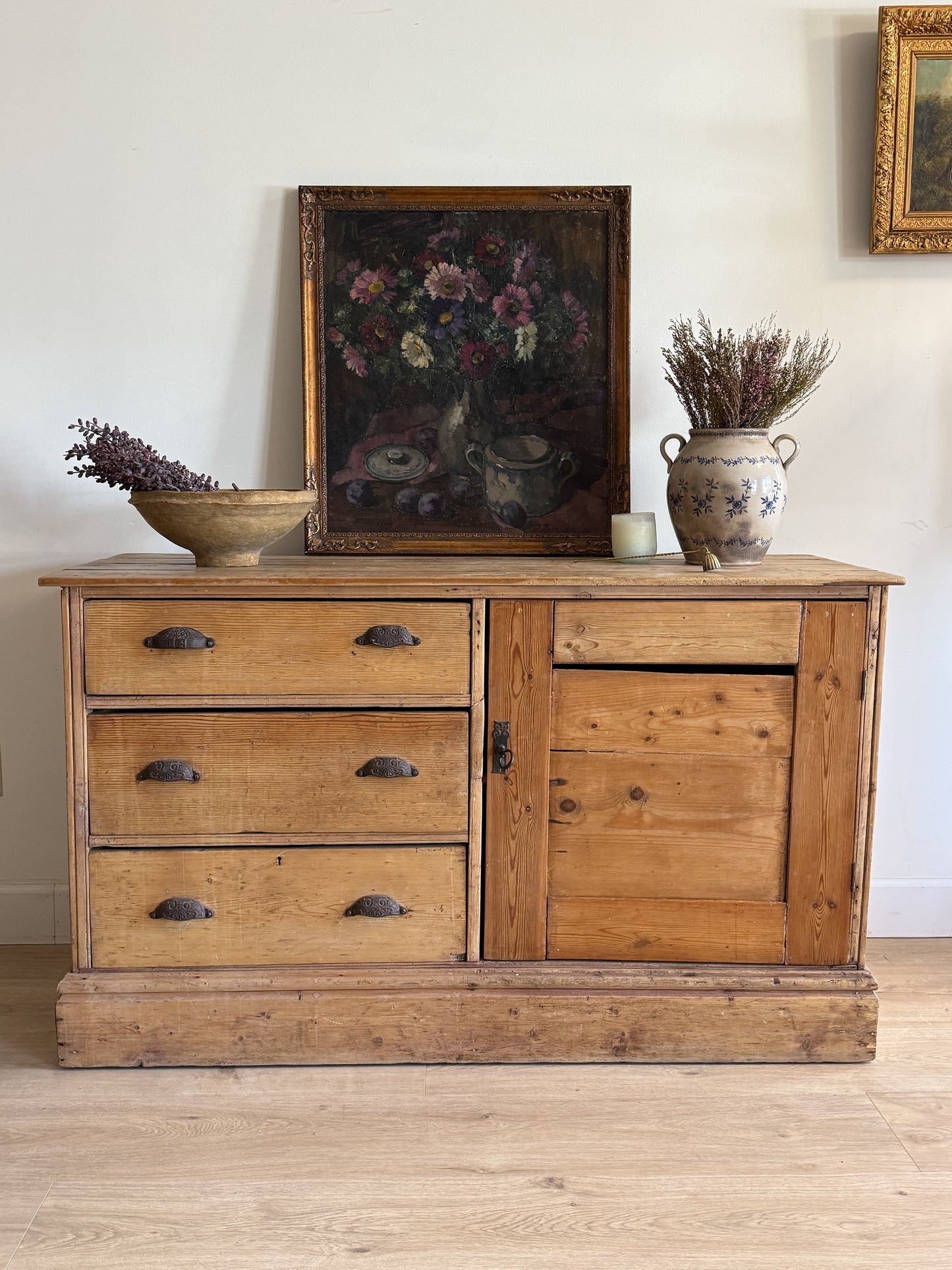 Antique English Pine Sideboard