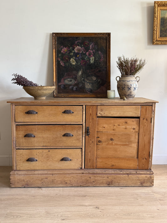 Antique English Pine Sideboard