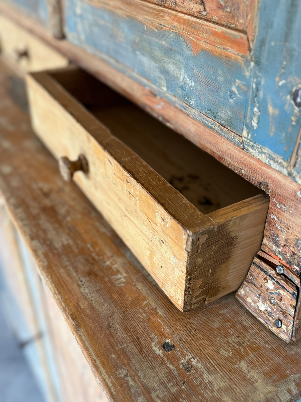 Antique Swedish Painted Two-Part Cupboard, c.1803