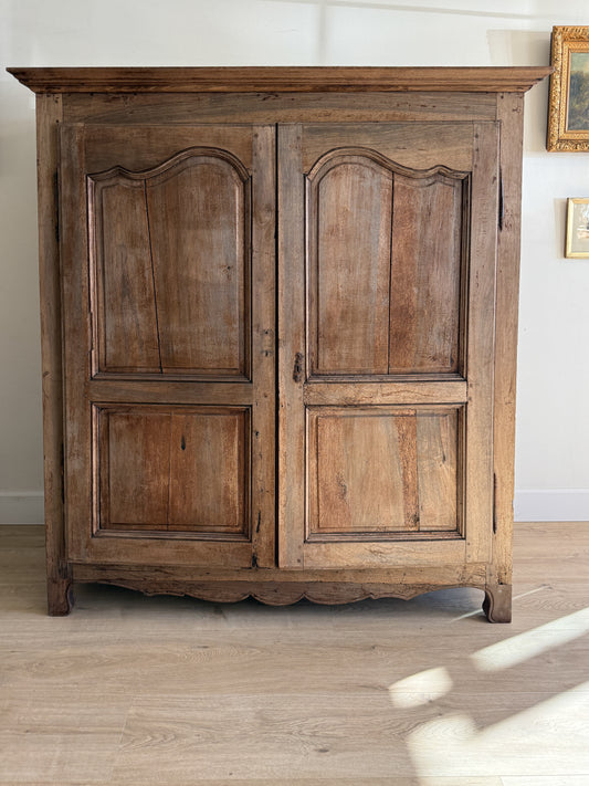 19th Century Bleached French Walnut Armoire