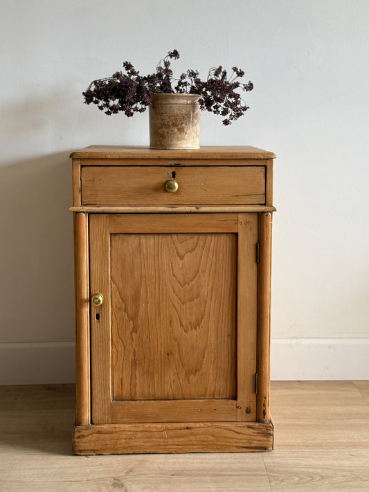 Large Antique English Nightstand/Accent Cabinet