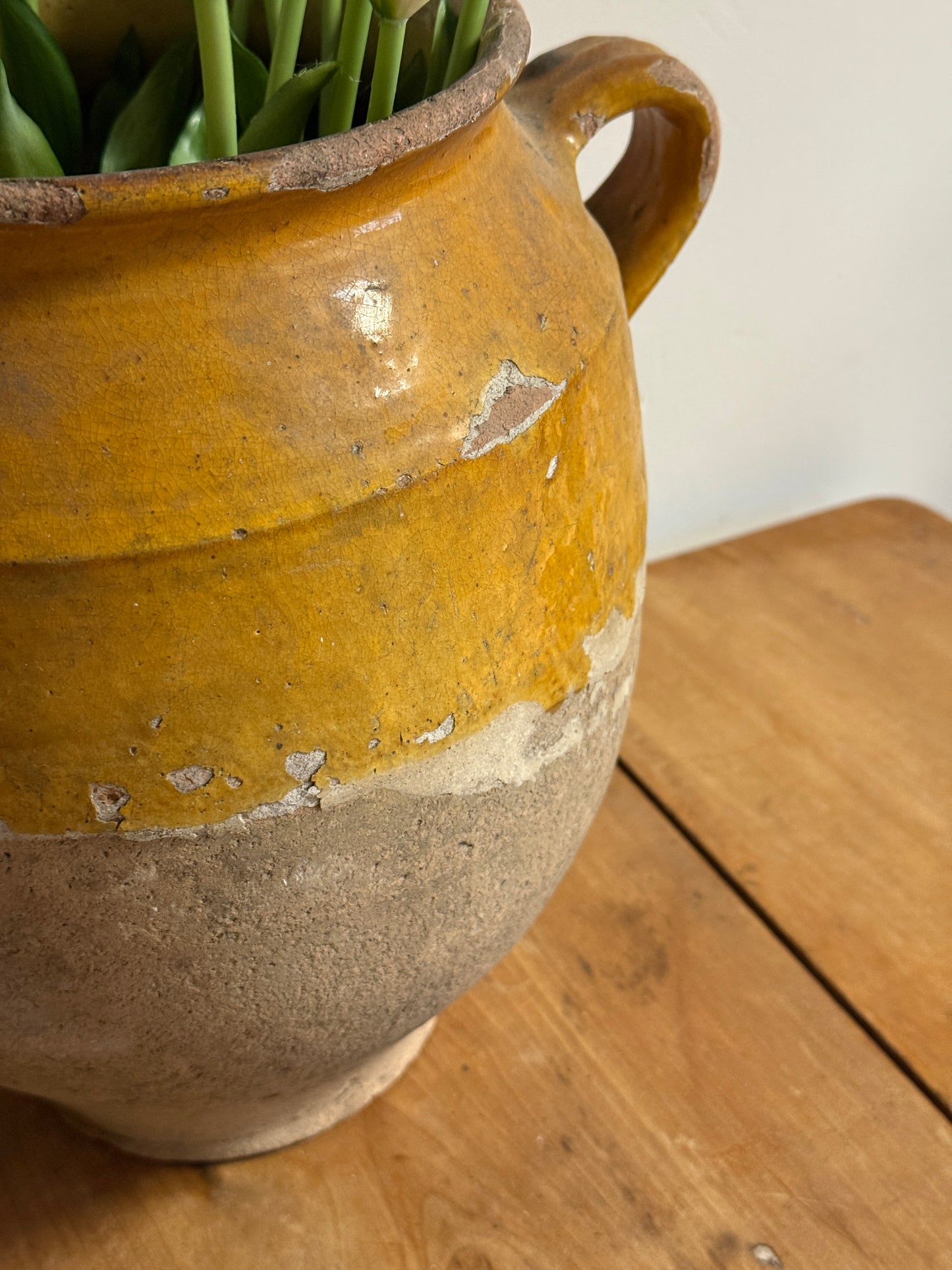 Antique Rare Yellow French Confit Pot