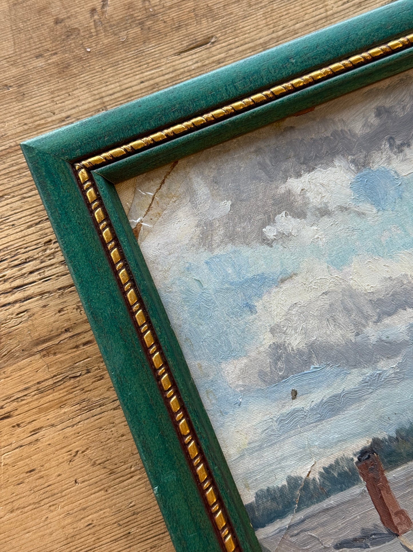 Vintage Original Oil, Country Village