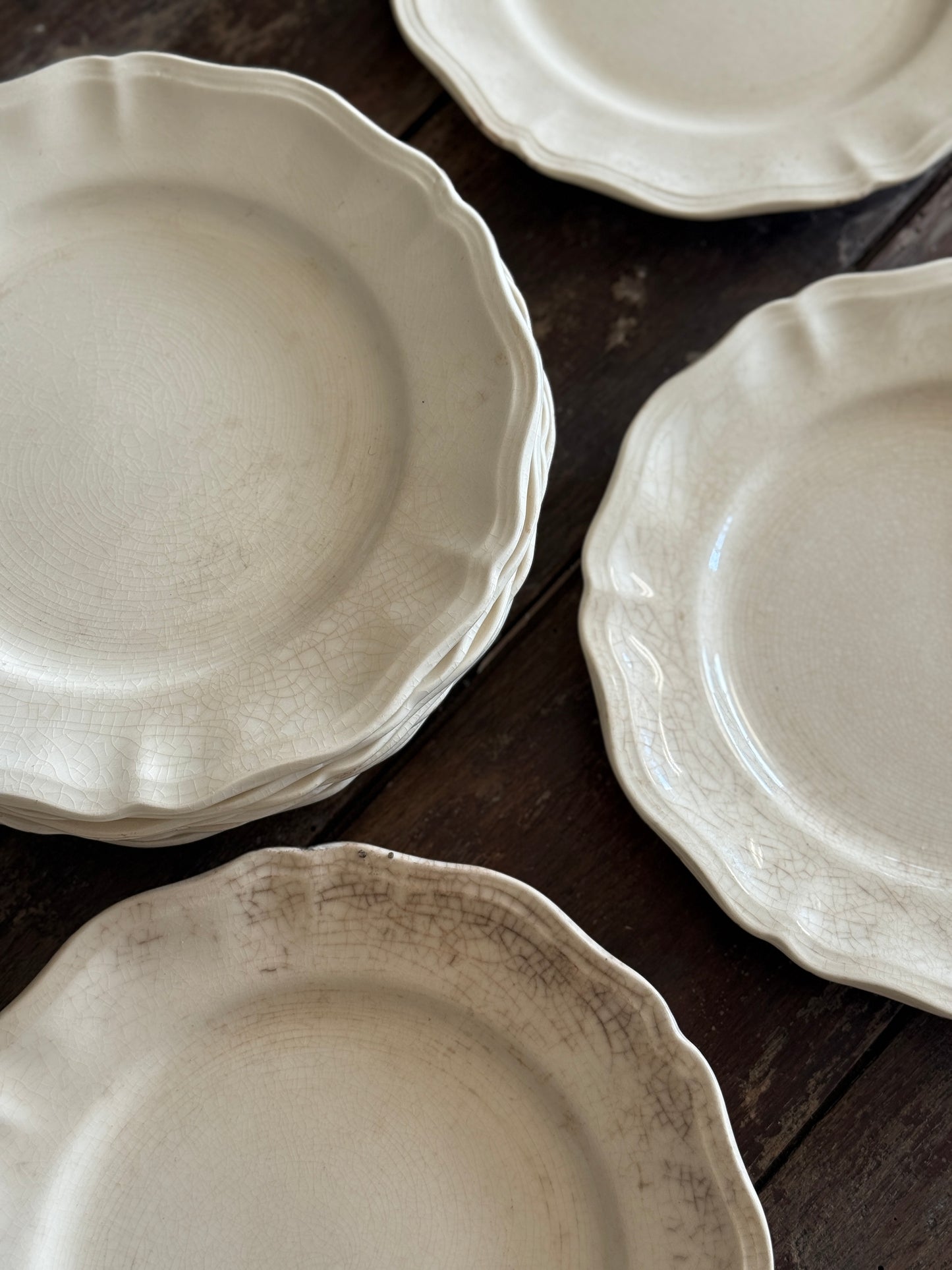 Set of 11 Antique French Ironstone Plates