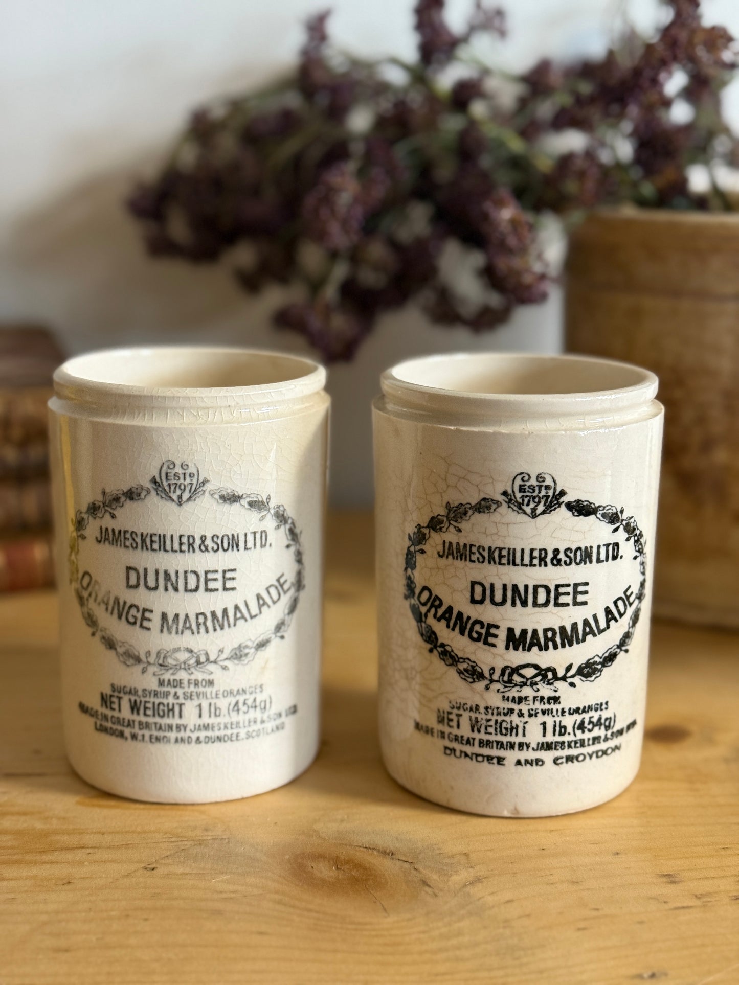 Antique English Dundee Jars, medium