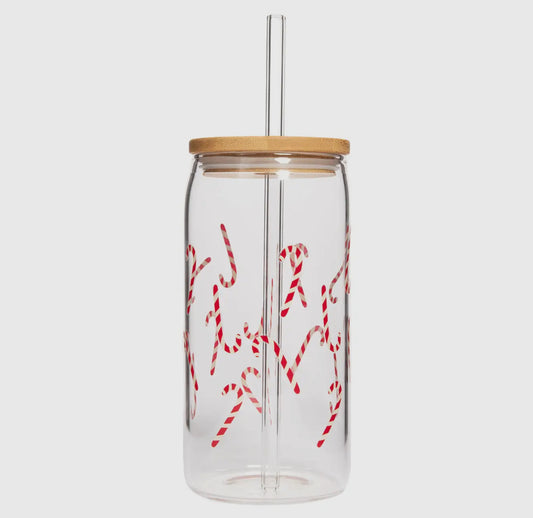 Glass Tumblers with straw & lid