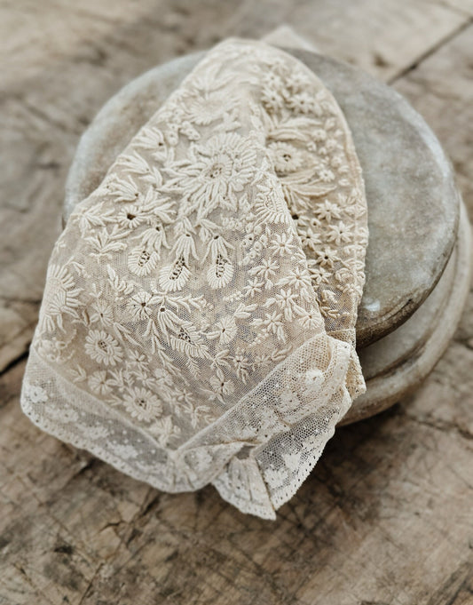 Antique French Lace Bonnet