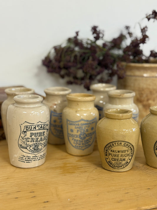 Antique English Cream Jars, medium