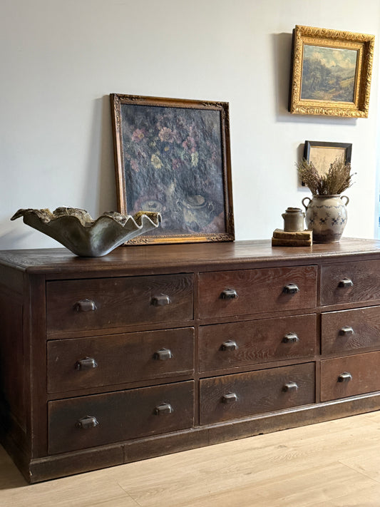 Late 19th c. French Oak Shop Counter