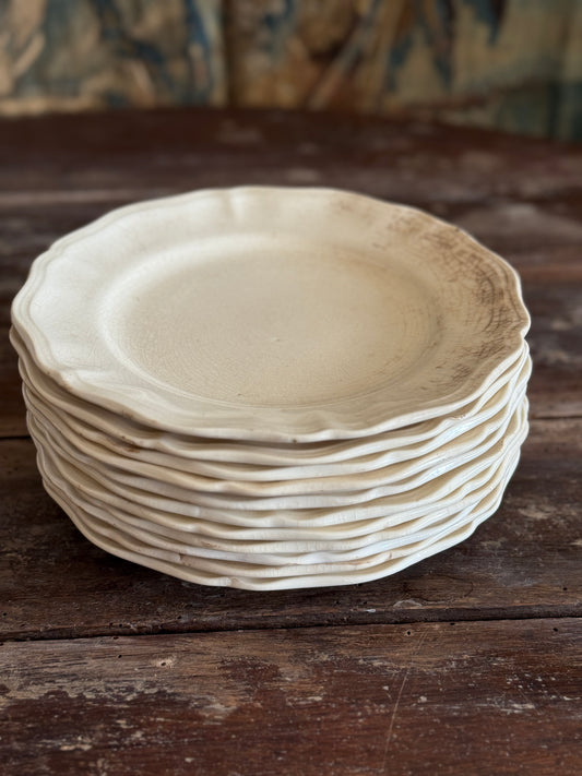Set of 11 Antique French Ironstone Plates