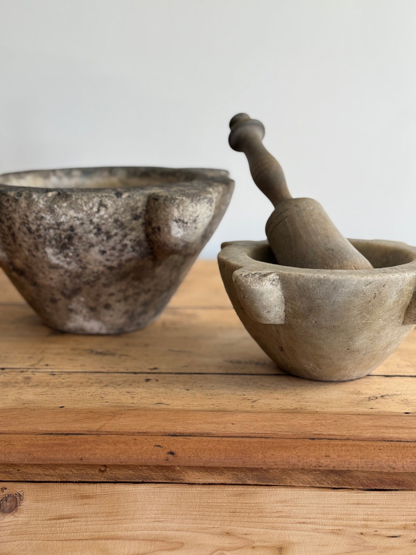 Antique 17/18th Century French Marble Mortars