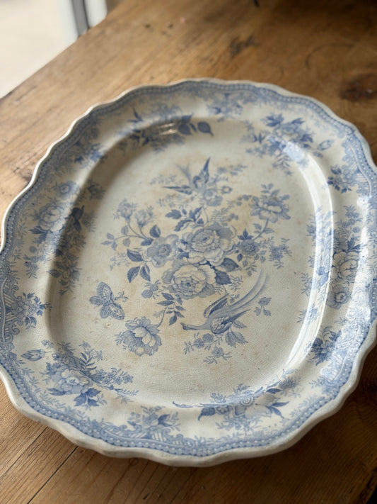 XL Antique Asiatic Peasant Ironstone Serving Platters