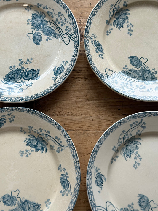 Set of 4 Antique French Royat
U&C Sarreguemines Plates