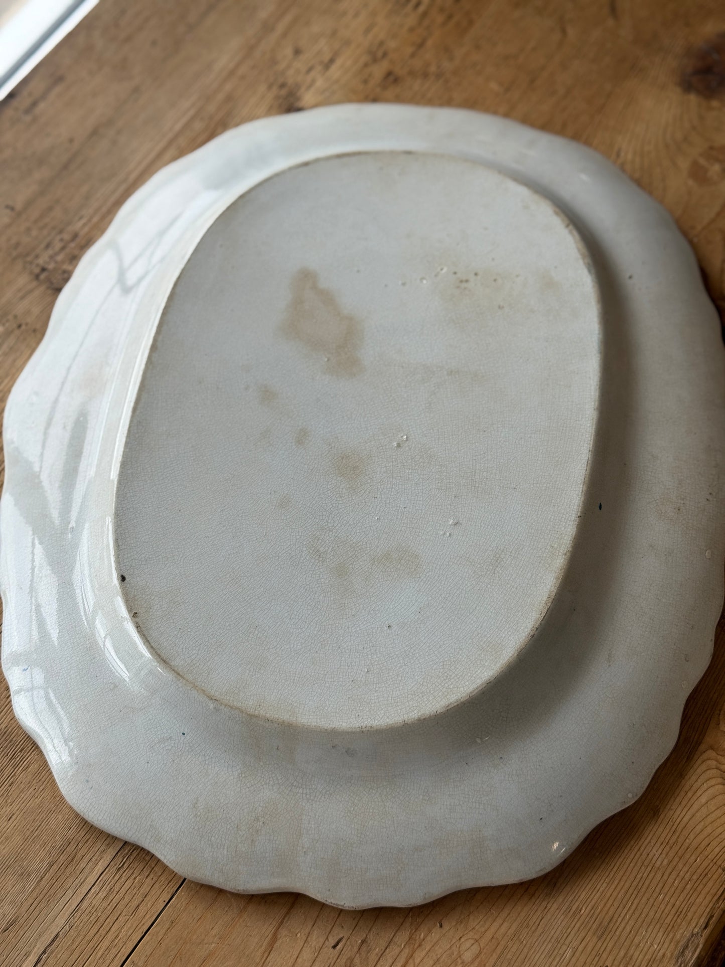 XL Antique Asiatic Peasant Ironstone Serving Platters