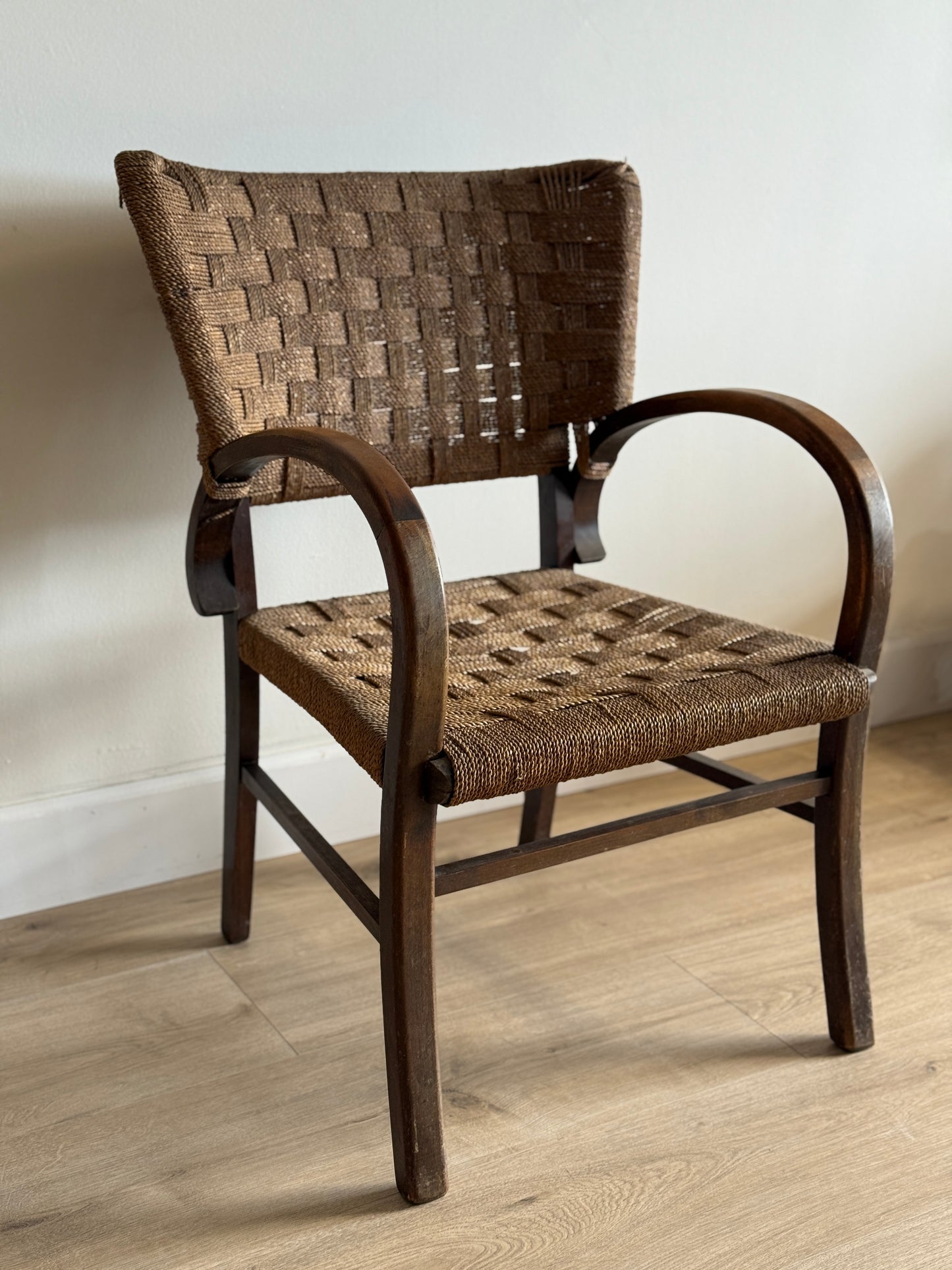 European Art Deco Rush Chair