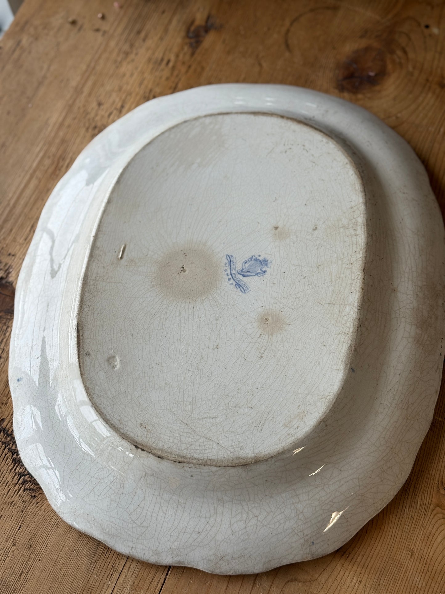 XL Antique Asiatic Peasant Ironstone Serving Platters