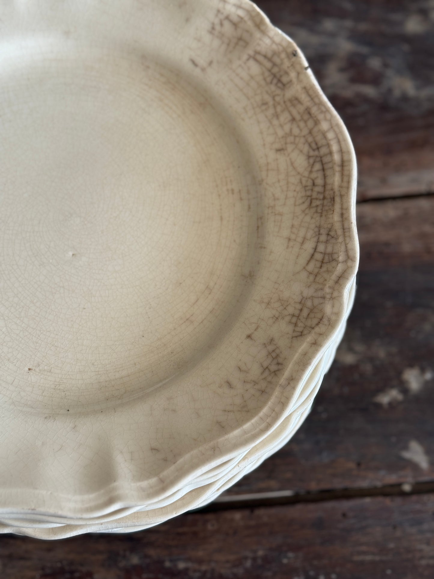 Set of 11 Antique French Ironstone Plates