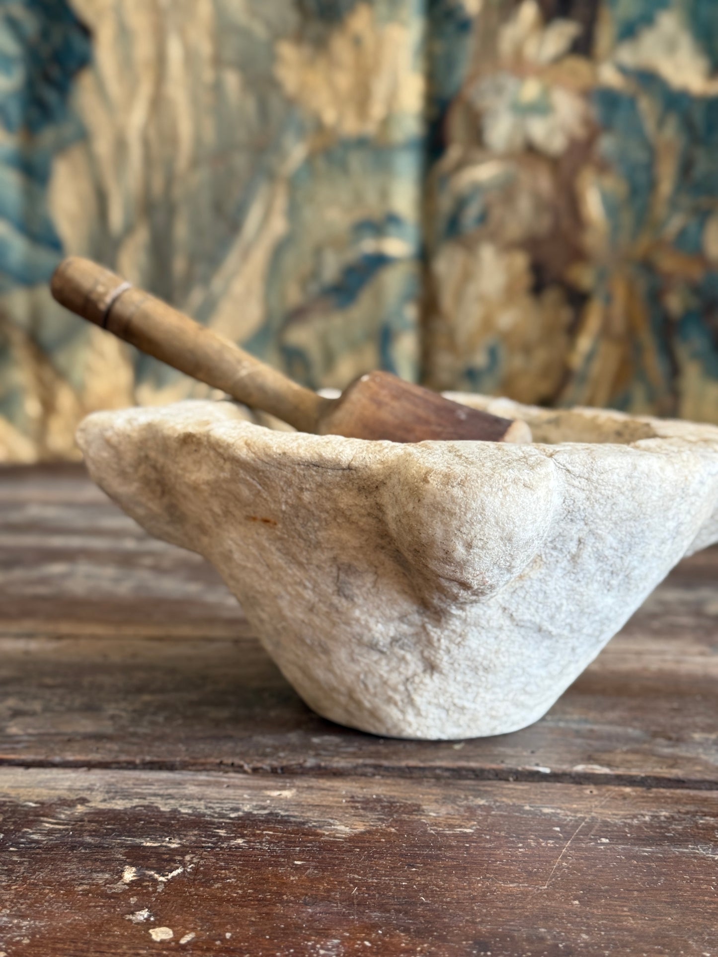 Antique French Marble Mortar & Pestle