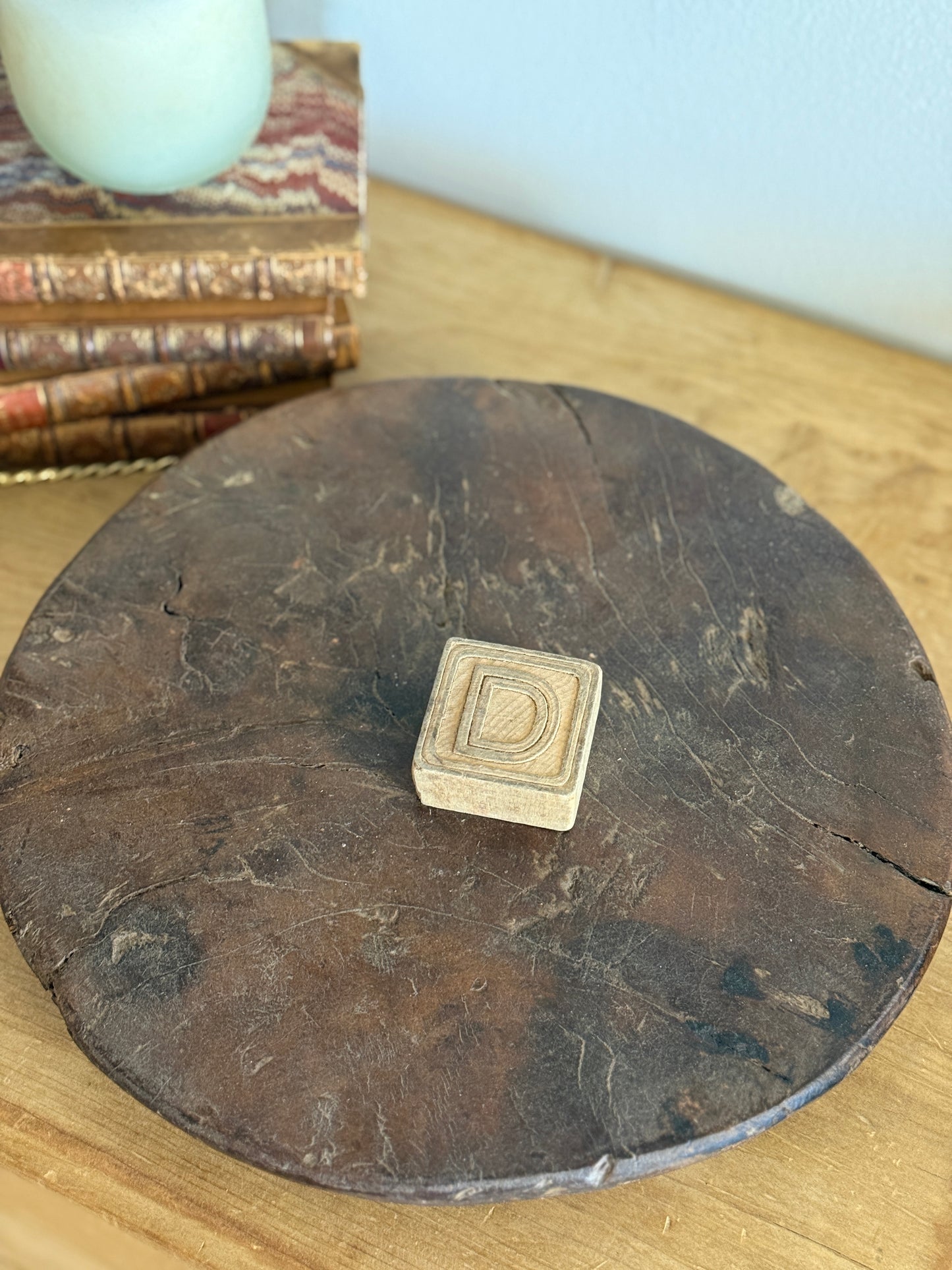 Large Antique Wood Chapati Riser