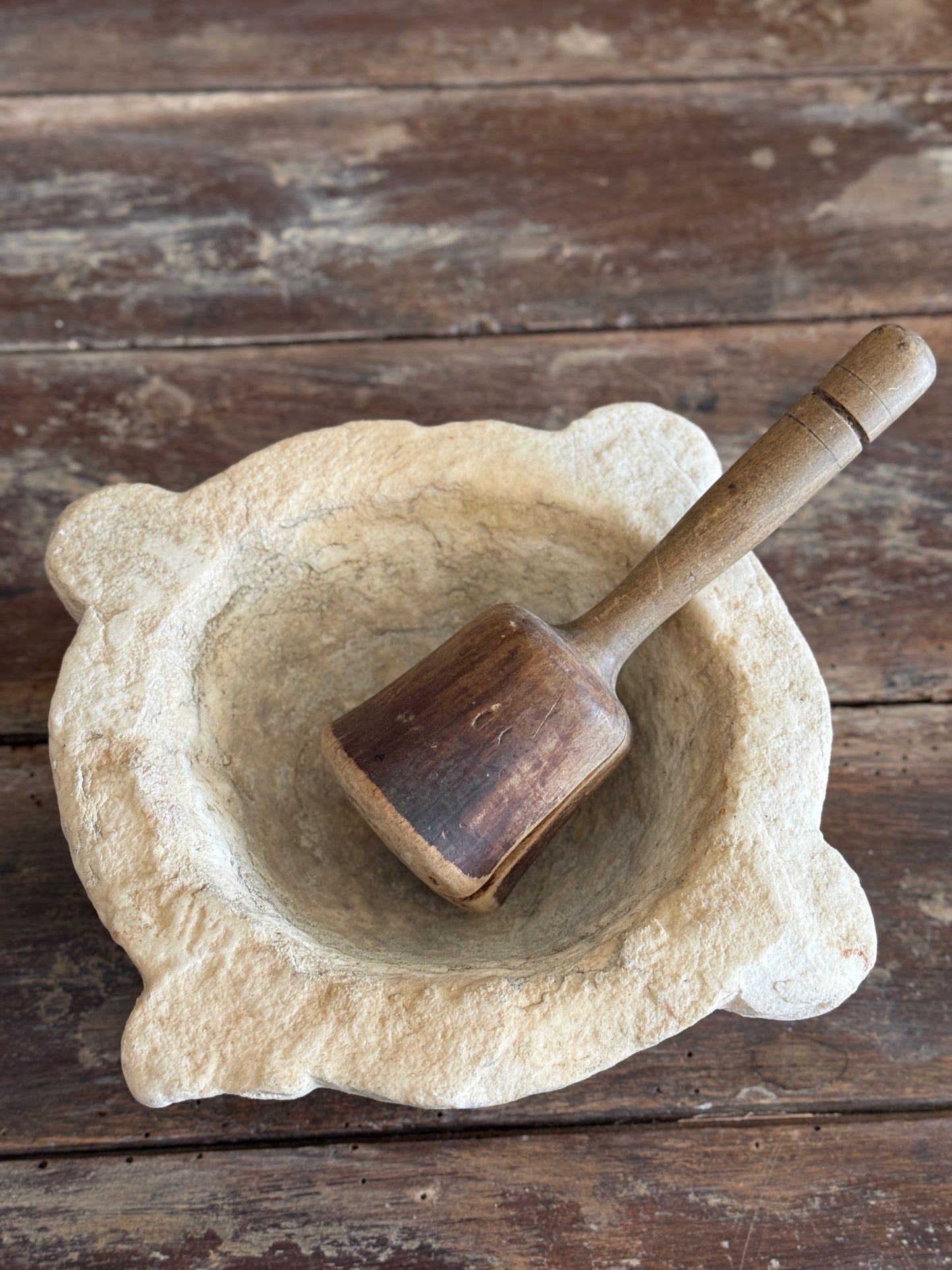 Antique French Marble Mortar & Pestle