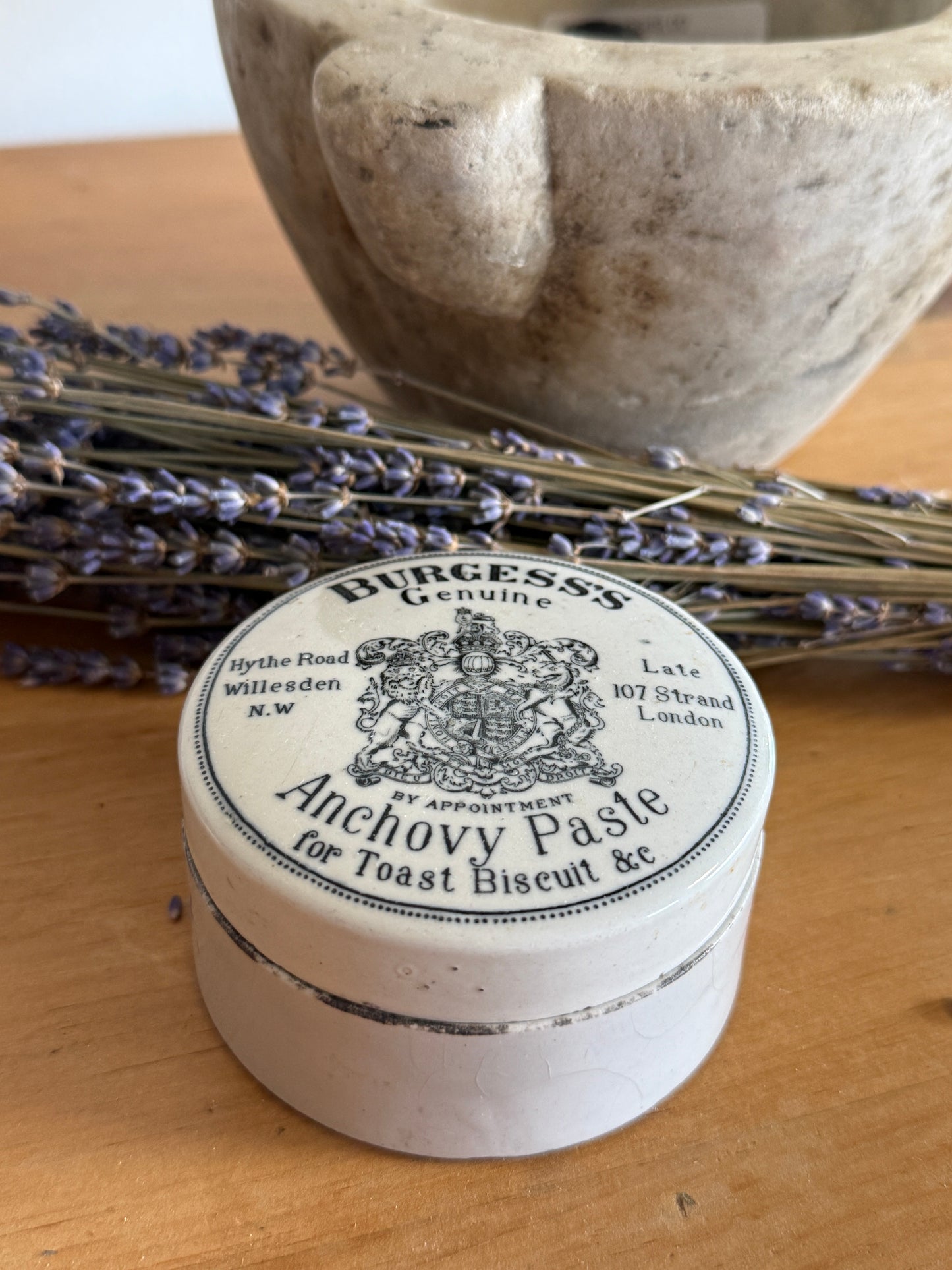 Antique English Anchovy Container