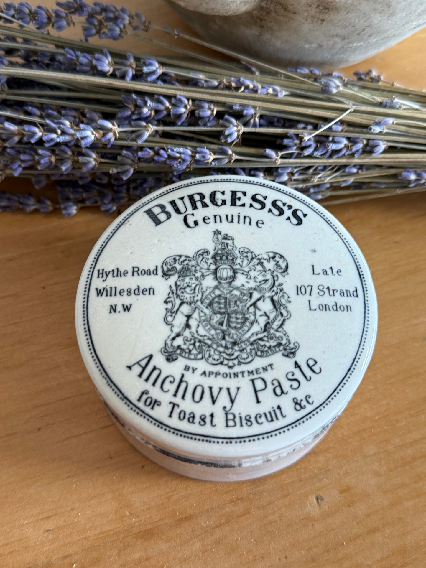 Antique English Anchovy Container