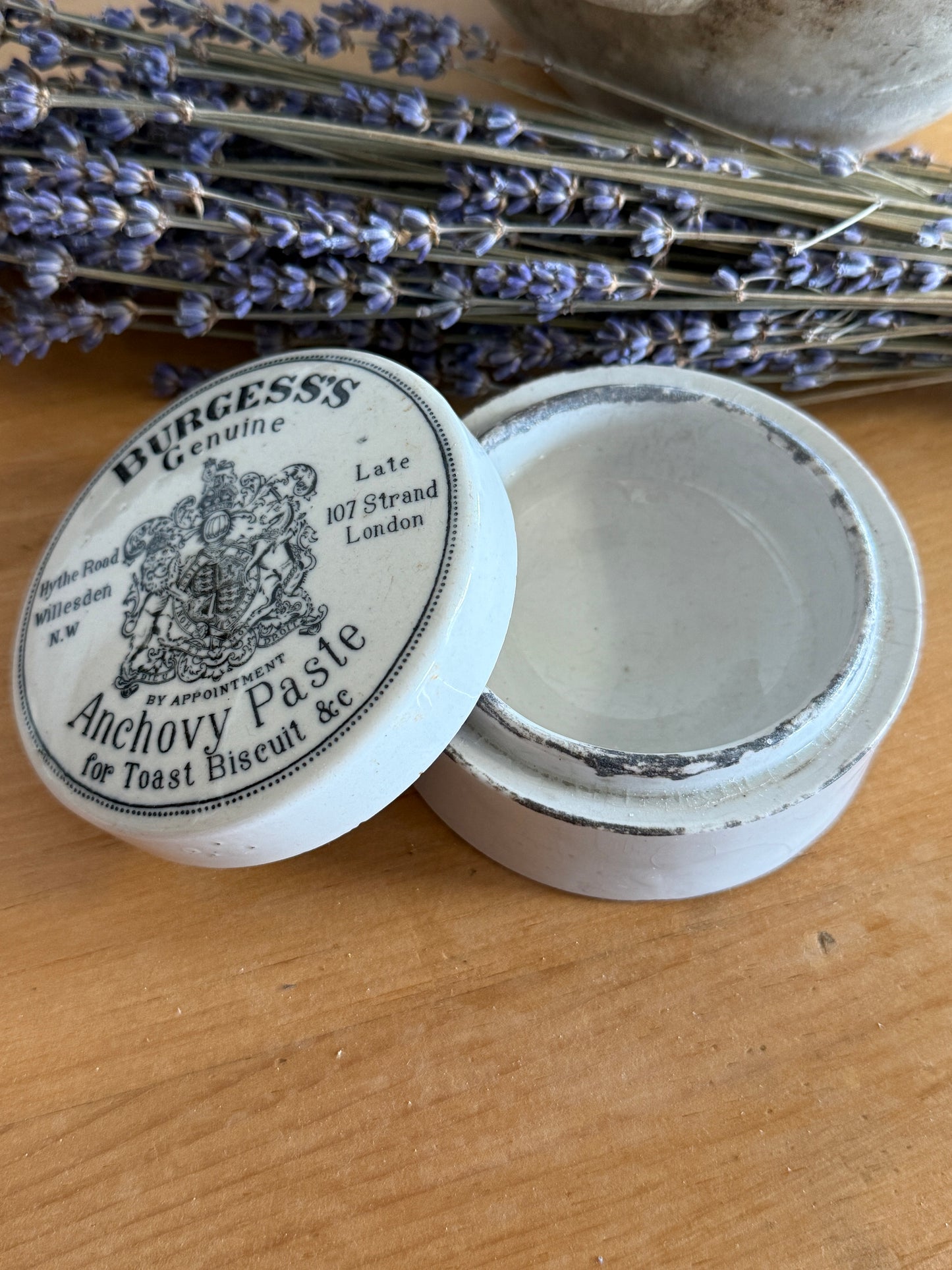 Antique English Anchovy Container