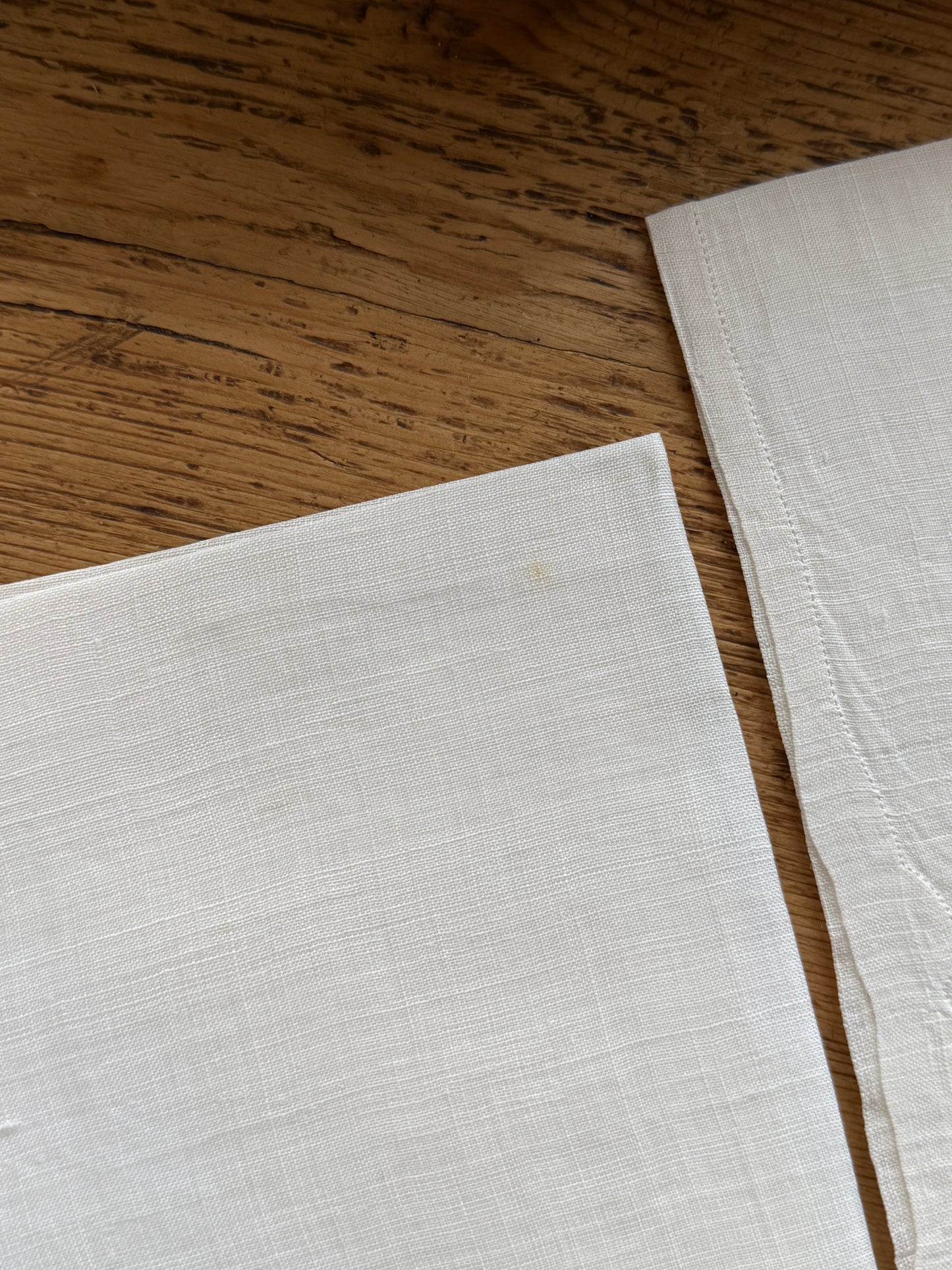 Rare Set of Four Antique Irish Appliqué Hand Embroidered Satin Stitch Napkins (1880)