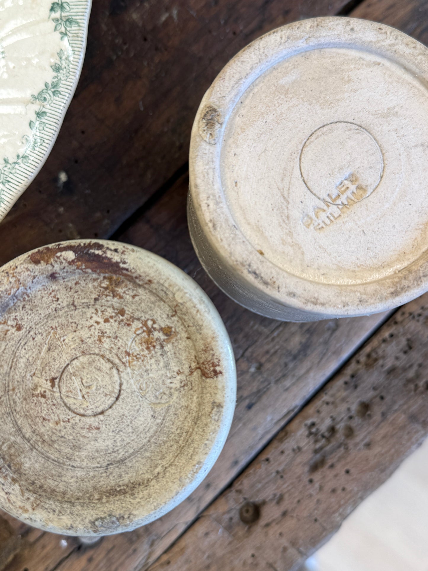 Antique English Stoneware Preserve Pots