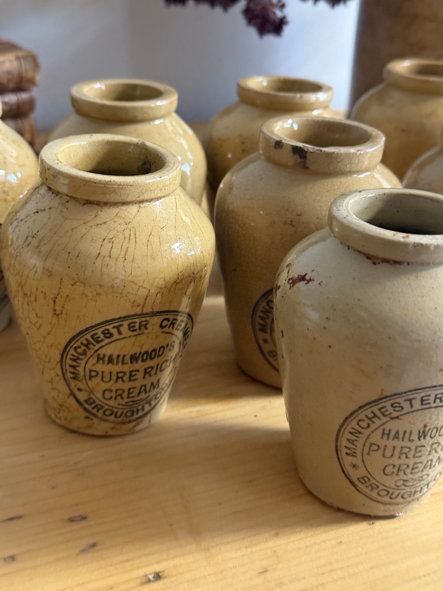 Antique English Cream Jars, small