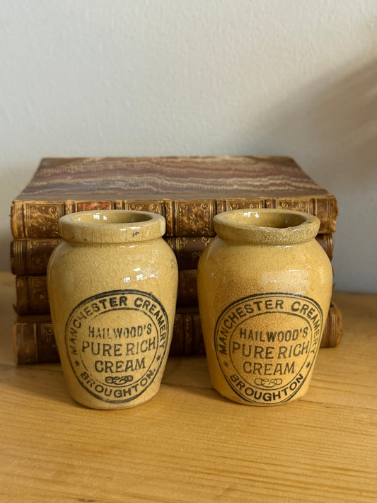 Antique English Cream jars, small