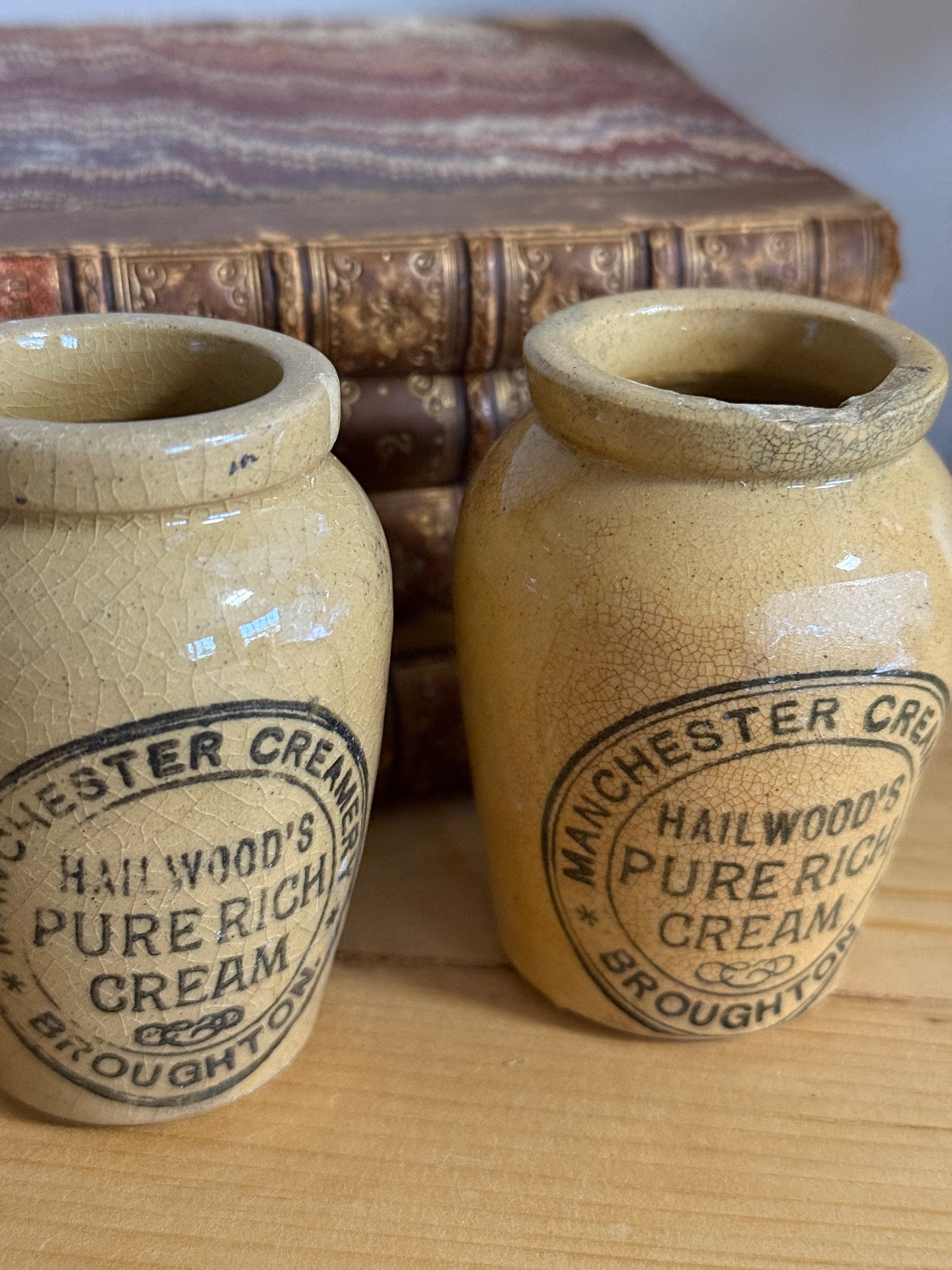 Antique English Cream jars, small