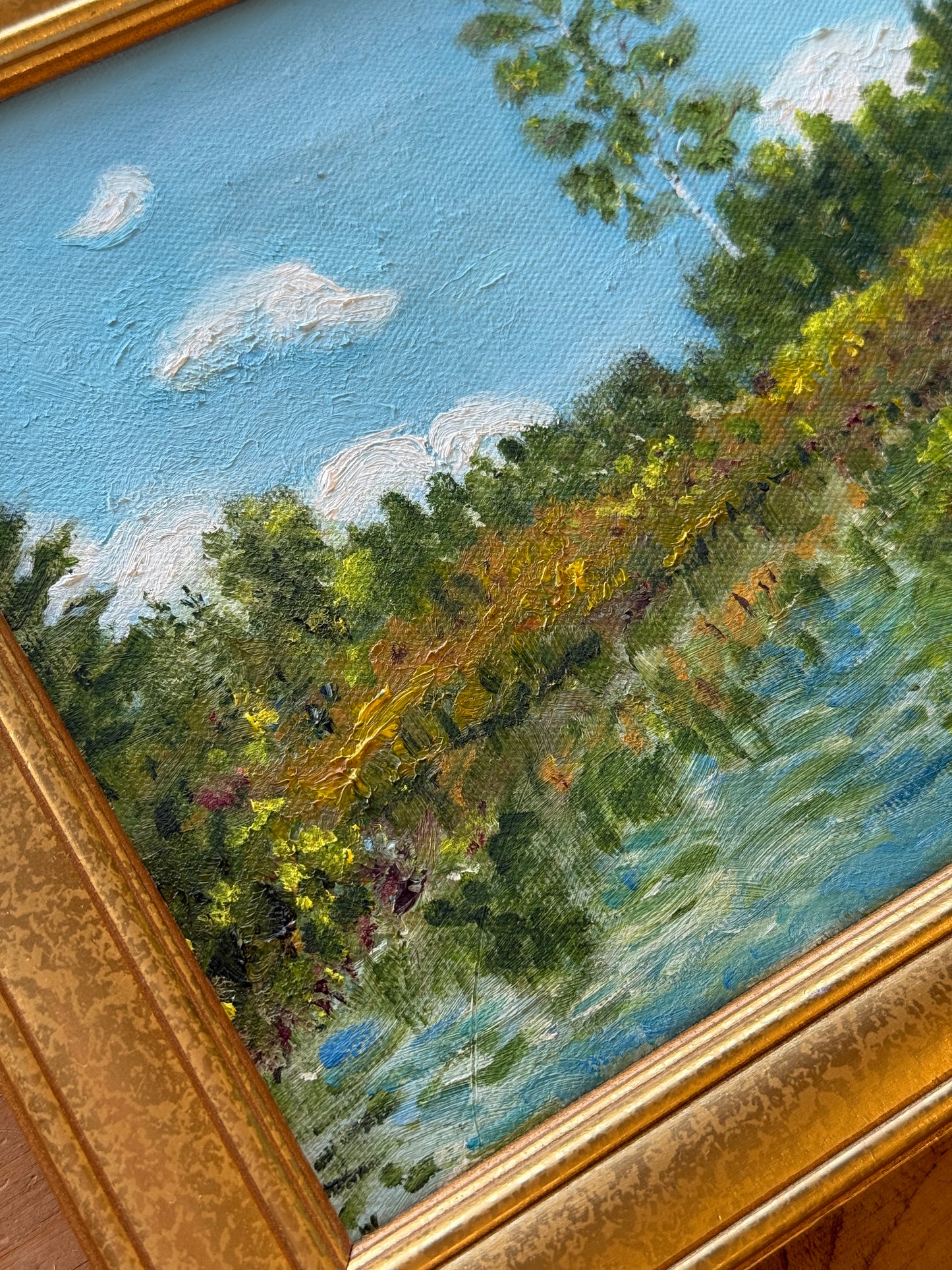 Vintage Original Russian Oil, Country Pond