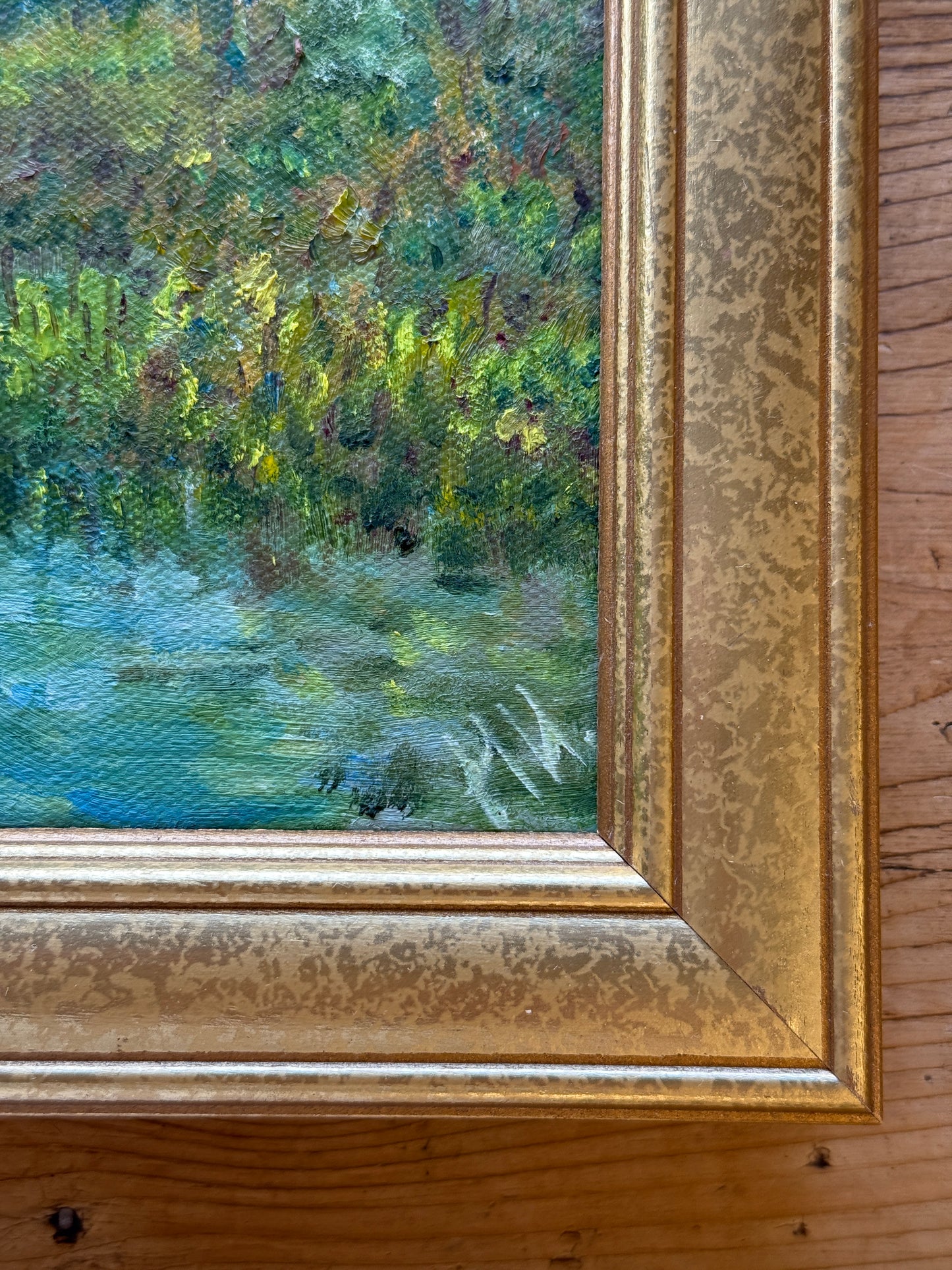 Vintage Original Russian Oil, Country Pond