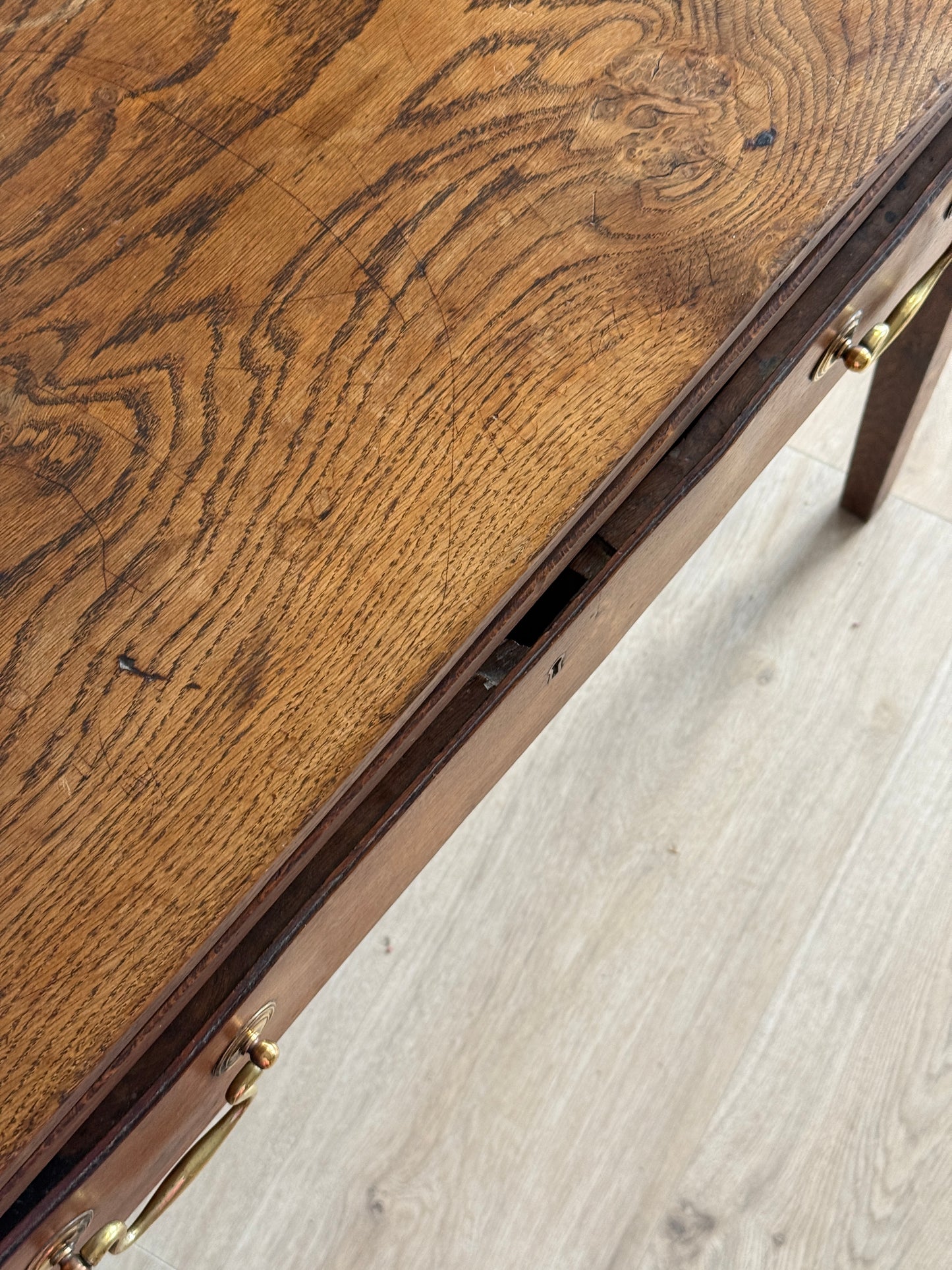 Expanding Antique English Oak Accent Table