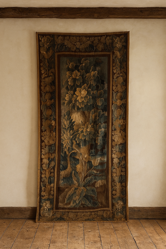 Rare 17th Century French Aubusson Tapestry/Portiere Door Hanging from Correze