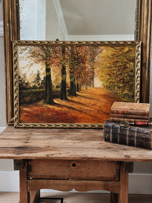 Vintage oil painting, autumn landscape