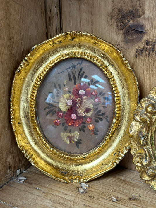 Original Tiny Floral Vintage Painting