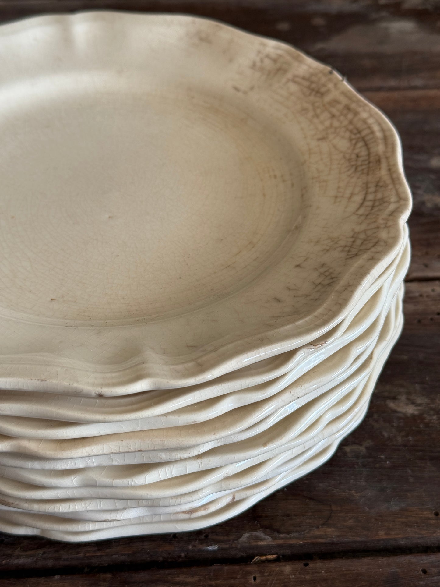 Set of 11 Antique French Ironstone Plates