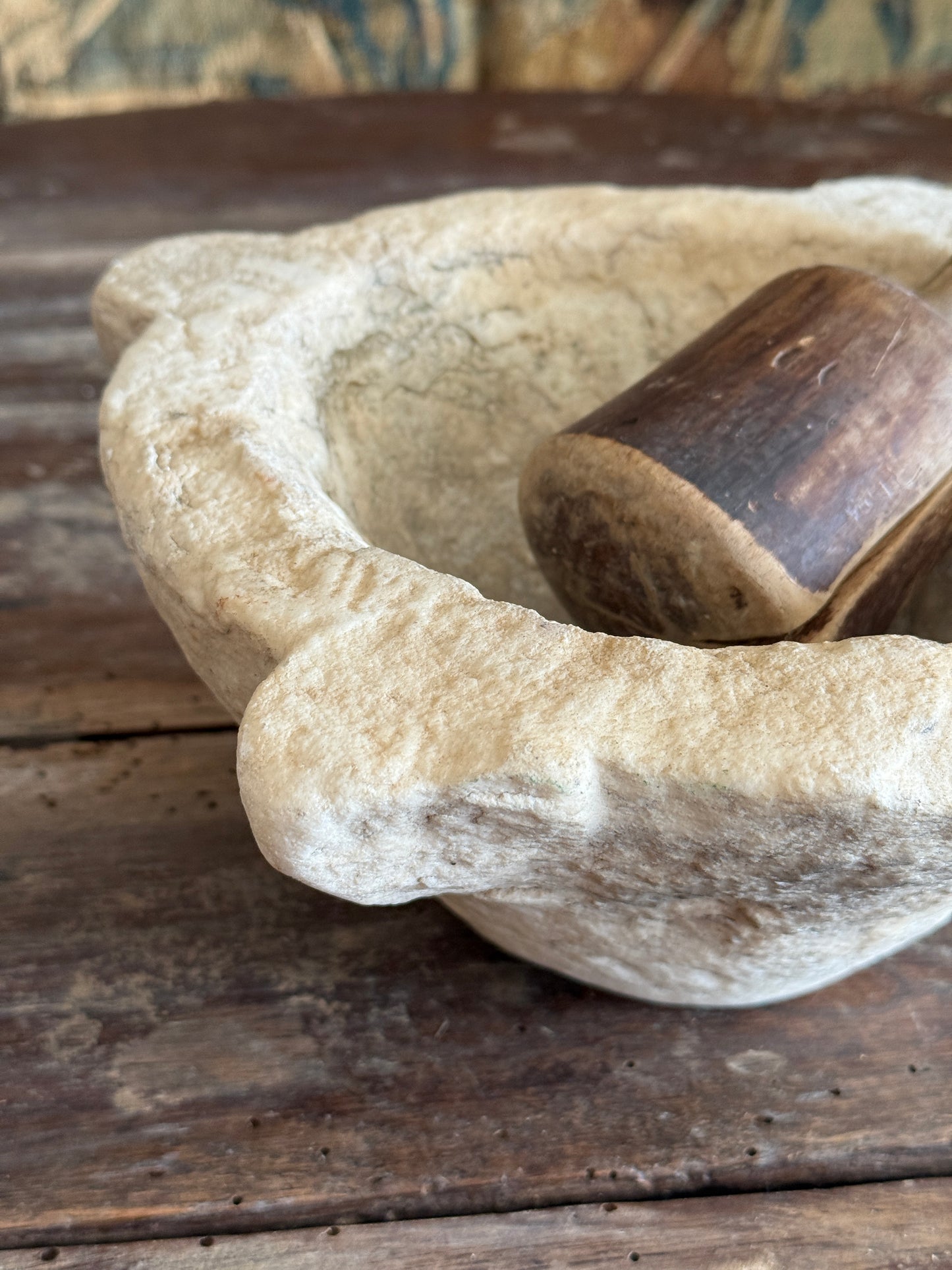 Antique French Marble Mortar & Pestle