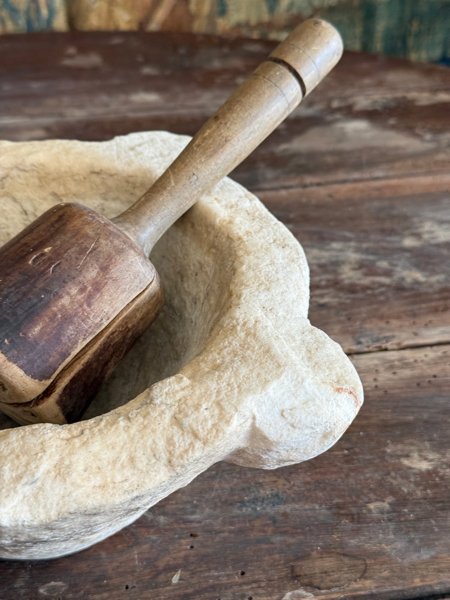 Antique French Marble Mortar & Pestle