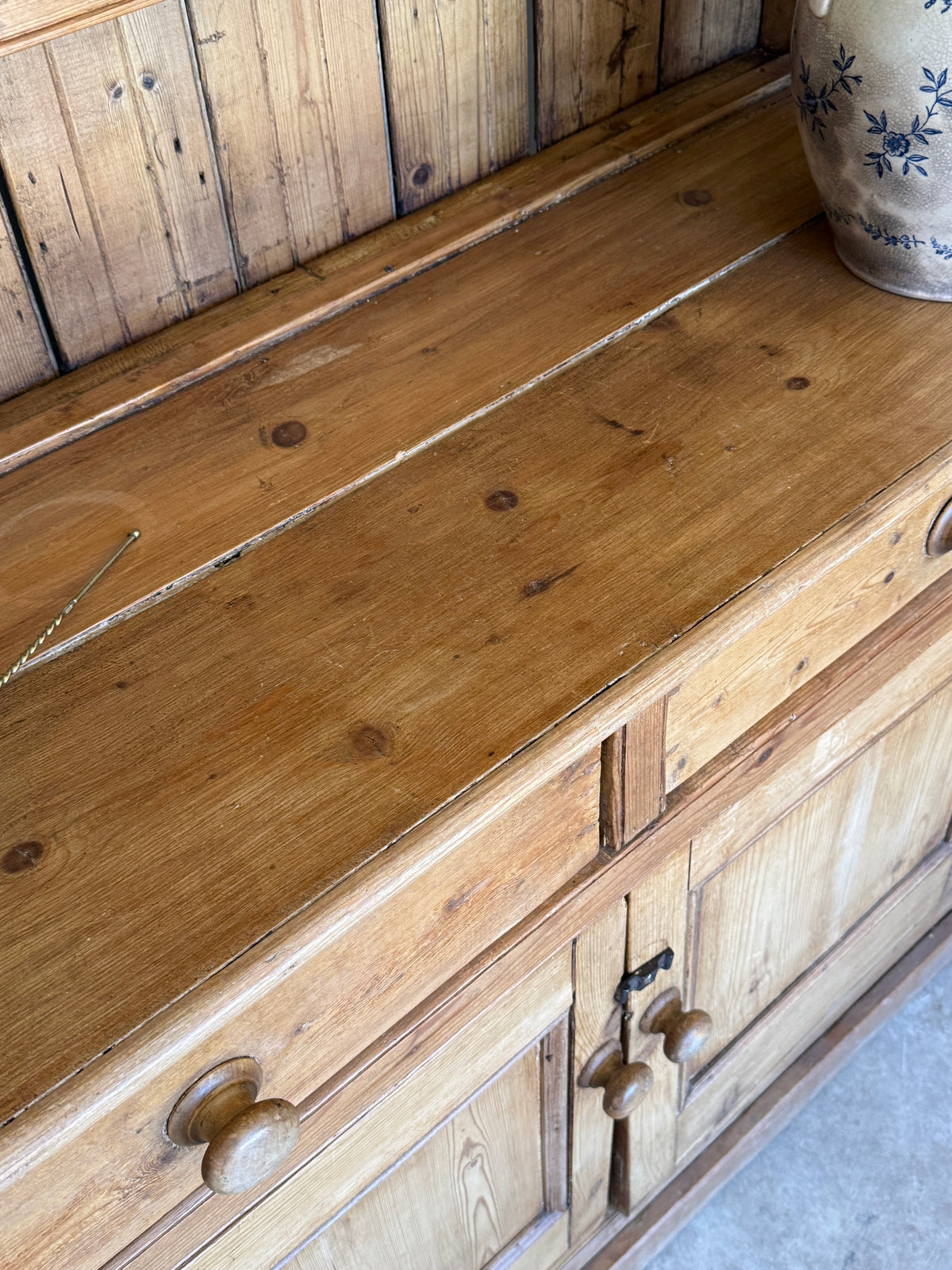 Antique Irish Pine Dresser/Hutch