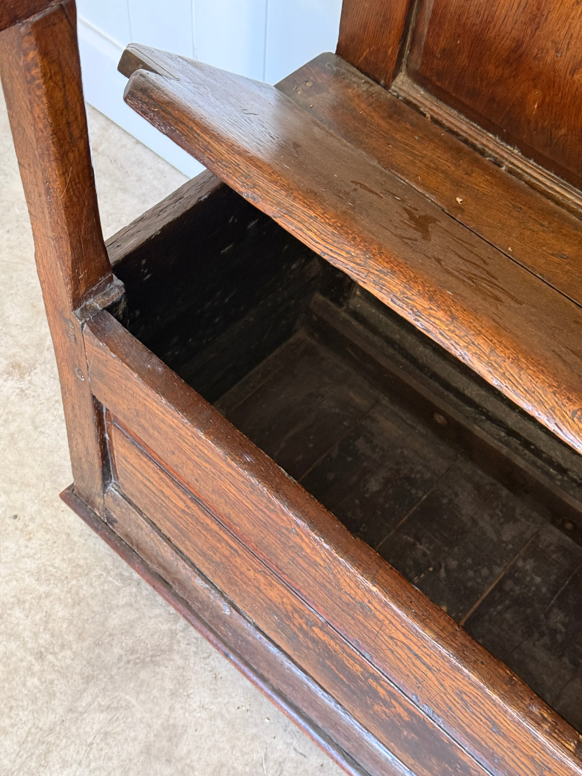 Antique English Oak Settle Bench