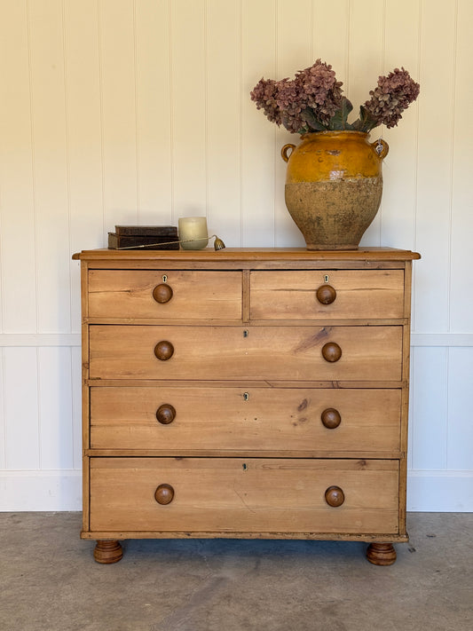 Antique English Pine Chest of Drawers