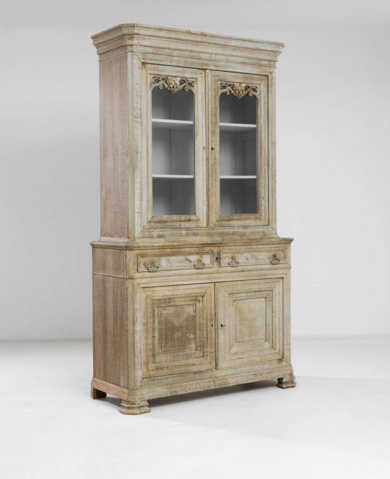 Antique Bleached French Oak Hutch (1880)