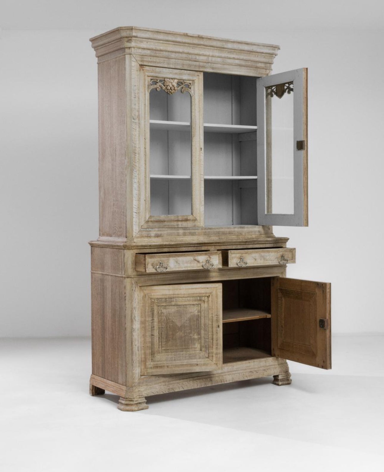 Antique Bleached French Oak Hutch (1880)